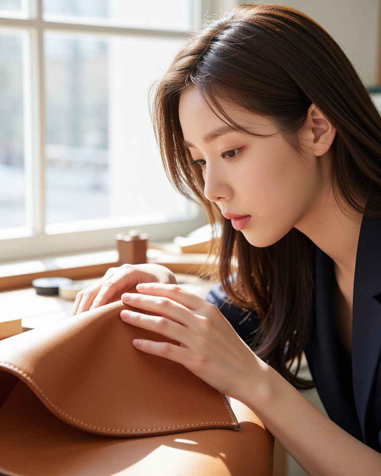 가죽을 살피는 섬세한 손길